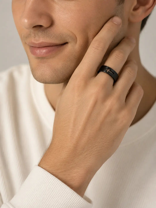 Personalized Open Cross Ring