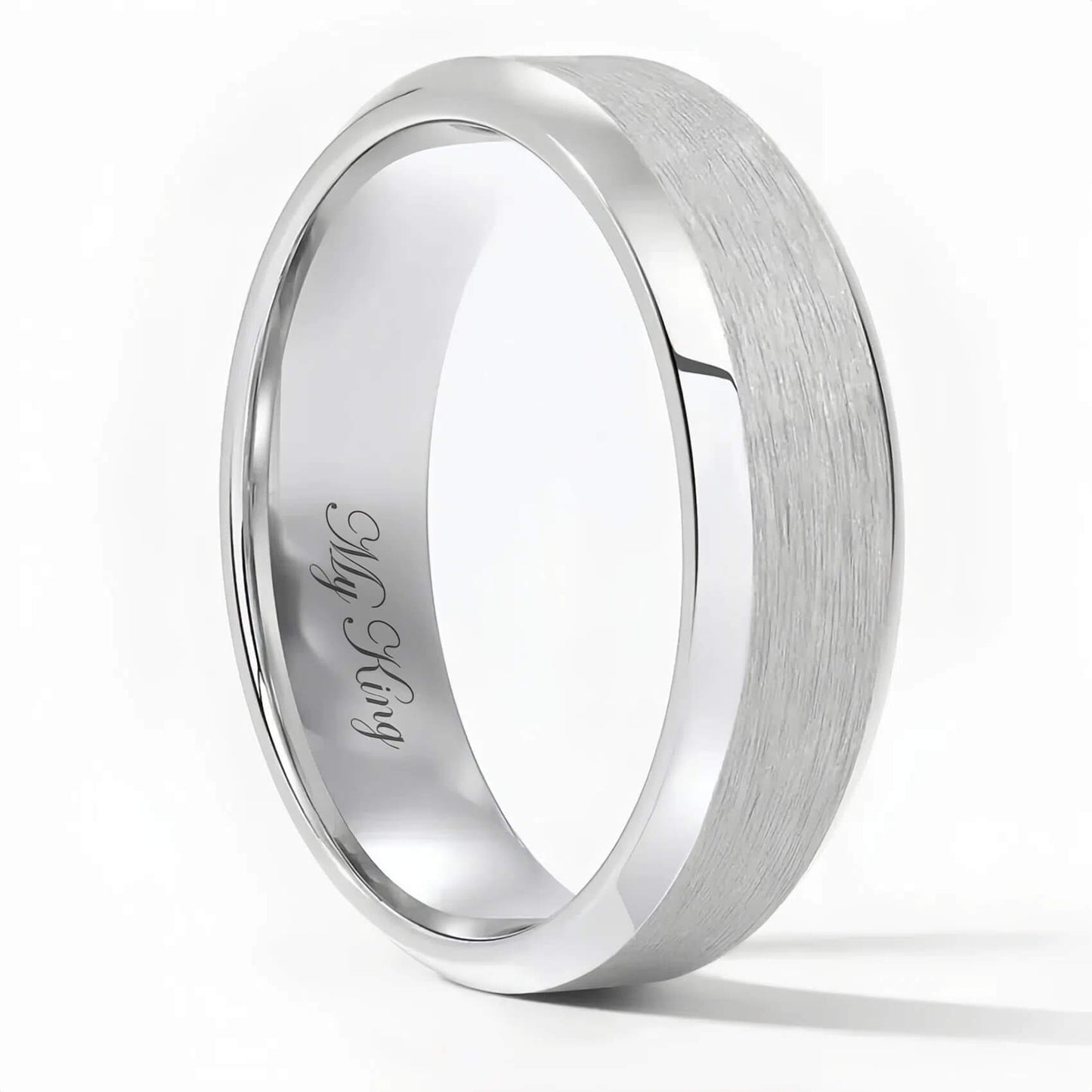 Engraved Beveled Band 6mm
