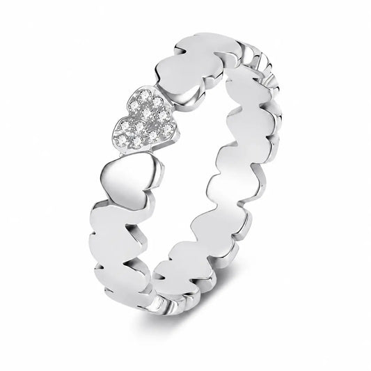 Pavé Heart Personalized Ring