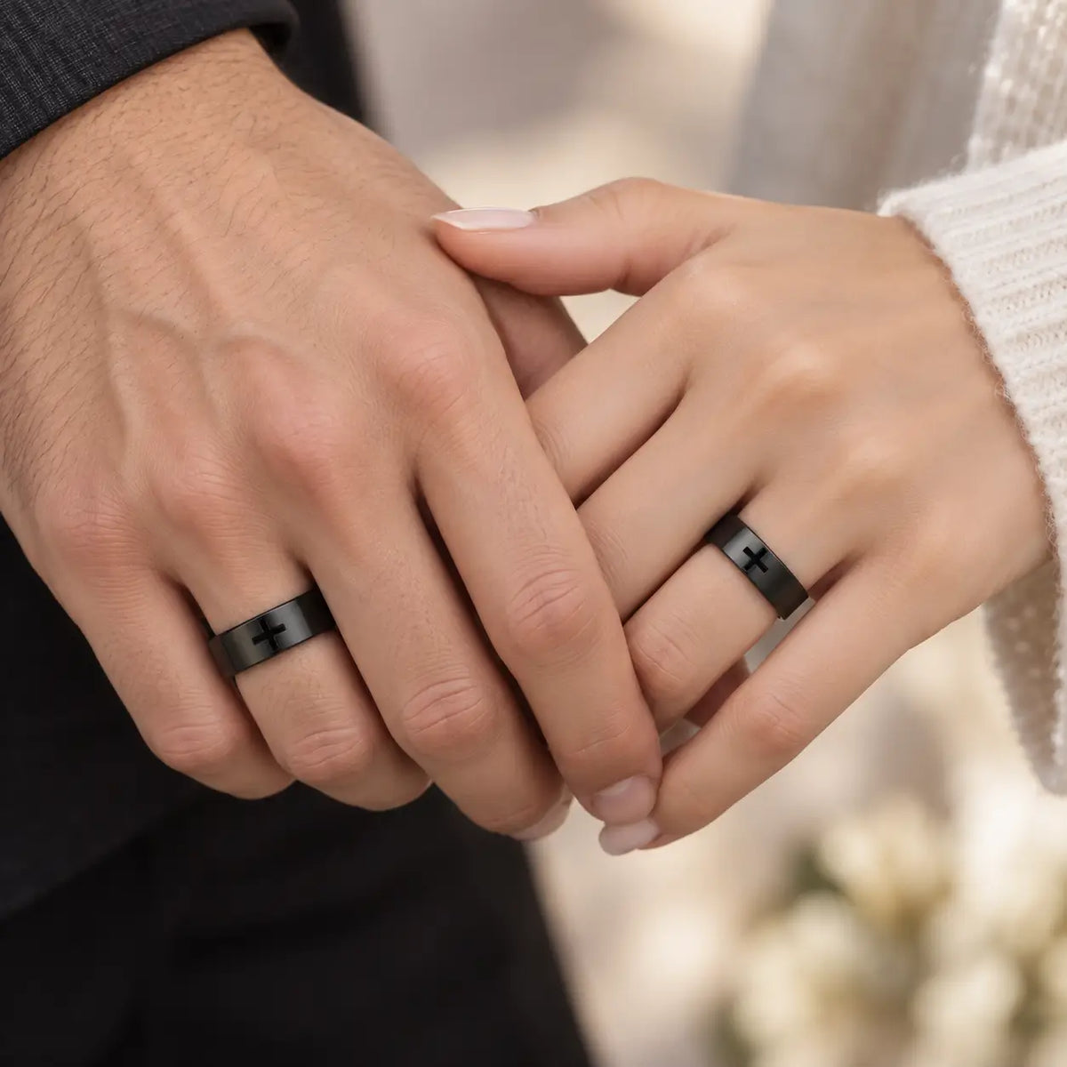 Christian Cross Couple Rings