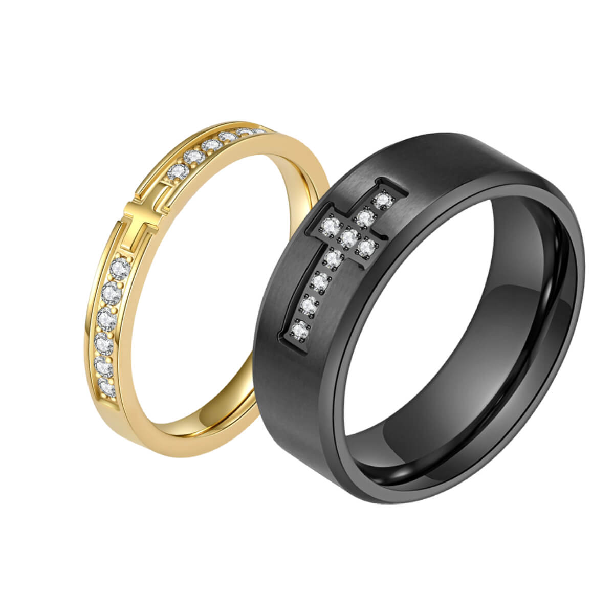 Cross Promise Ring Set