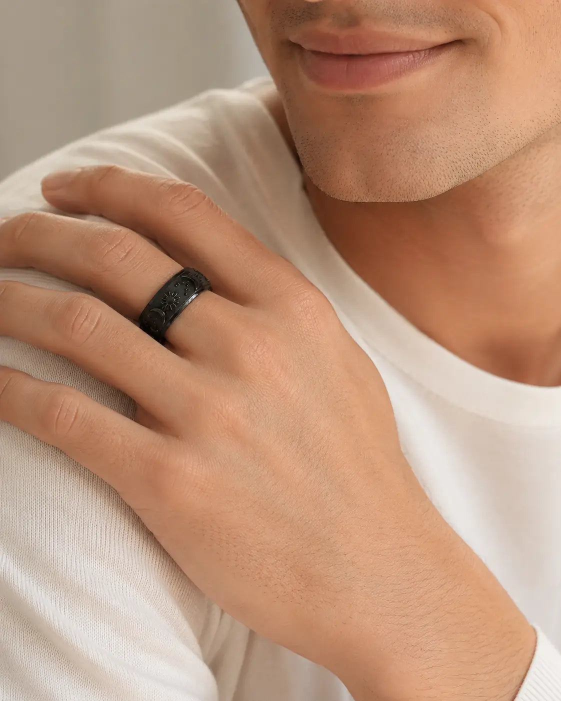 Spinner Ring Moon & Star