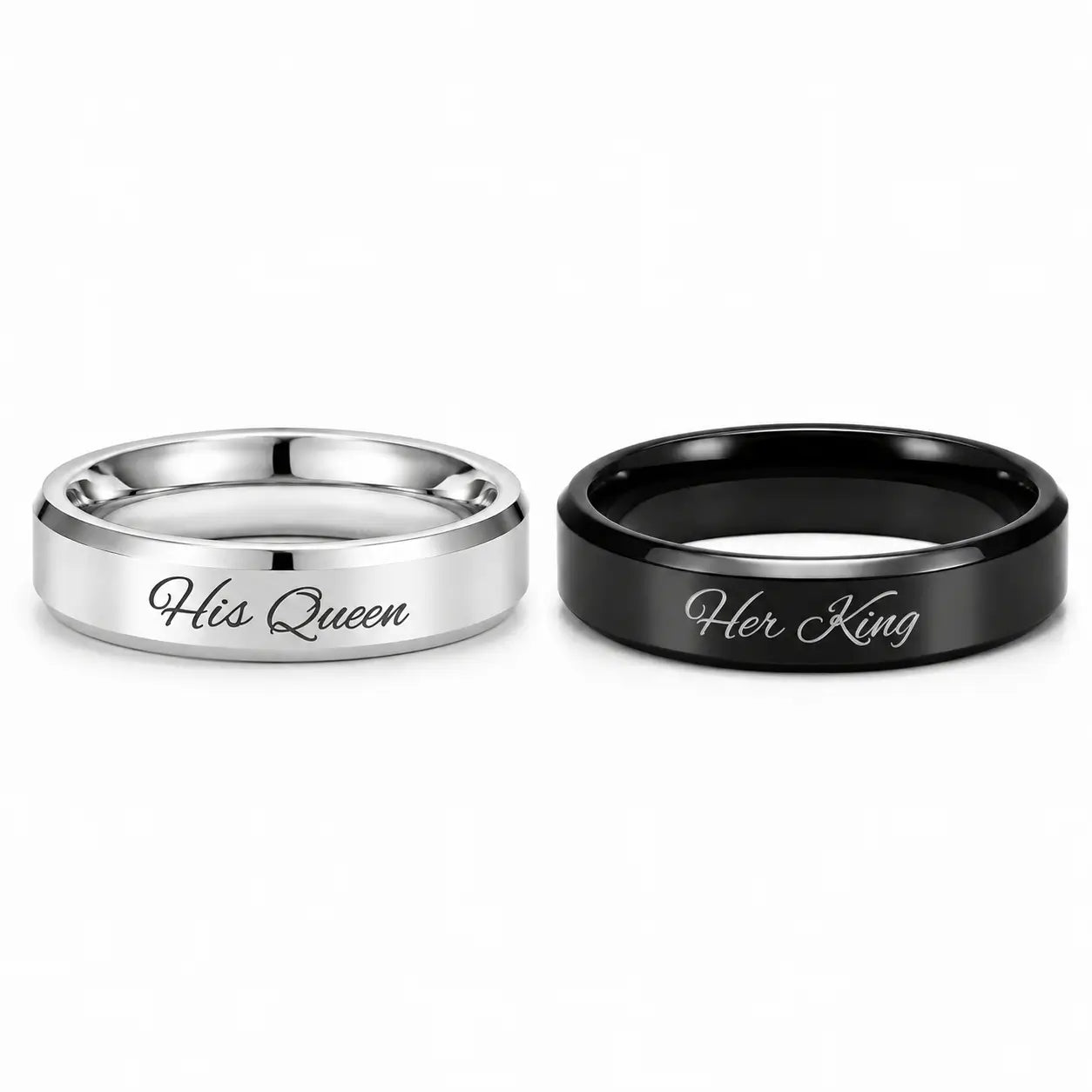 Engraved Promise Rings for Couple