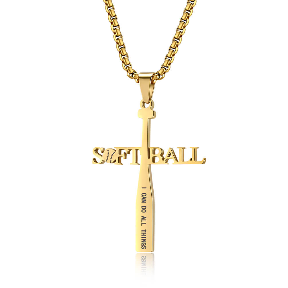 Softball Cross Necklace