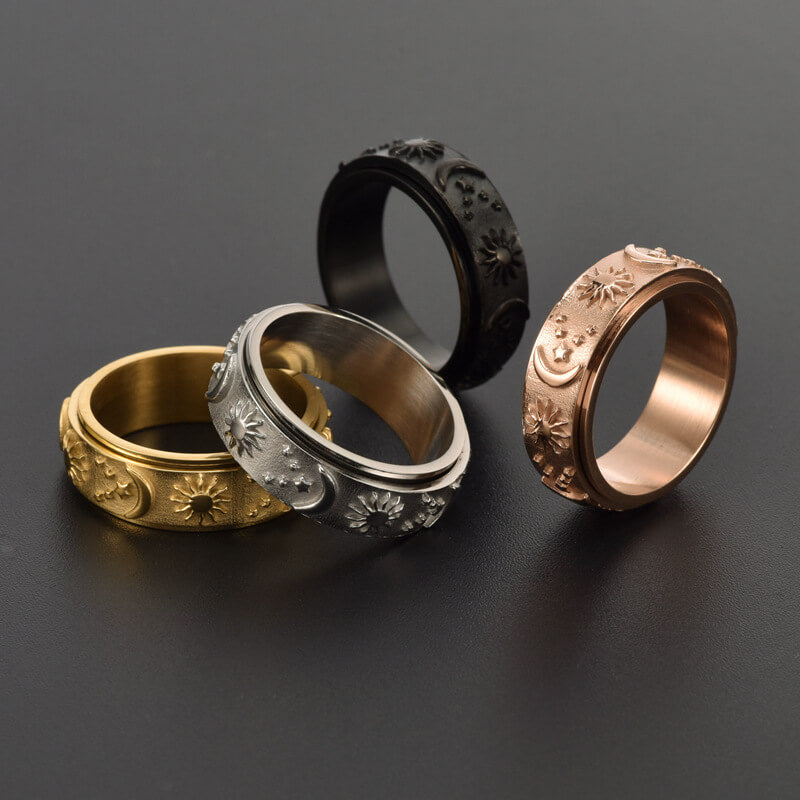 Spinner Ring Moon & Star