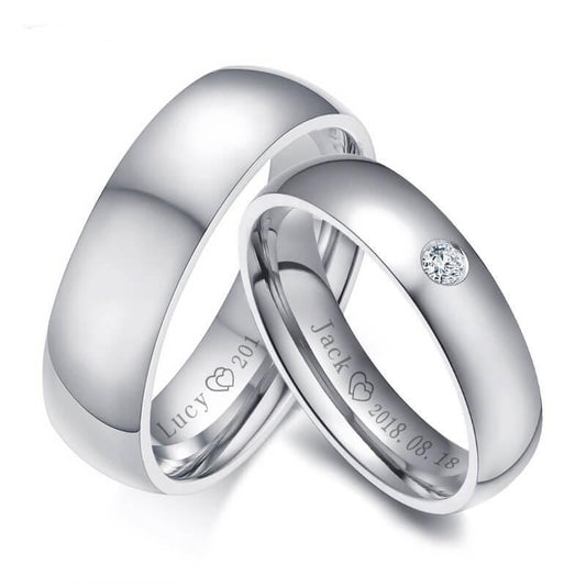 Couples Promise Rings Engraved