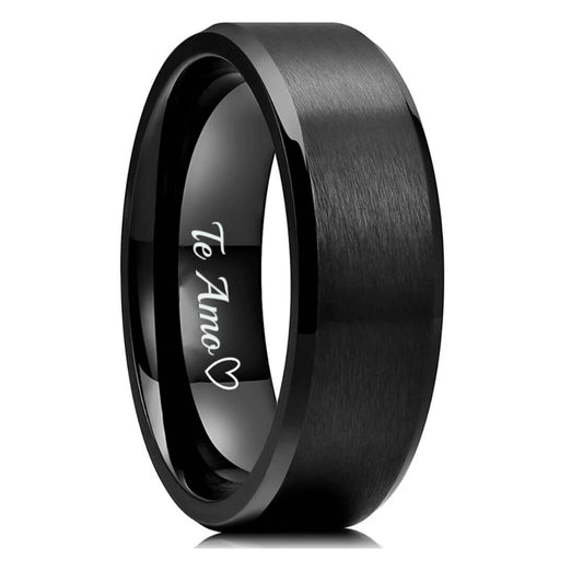 8mm Men Engraved Rings