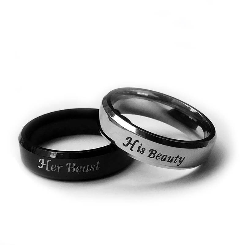Her Beast His Beauty Couple Ring