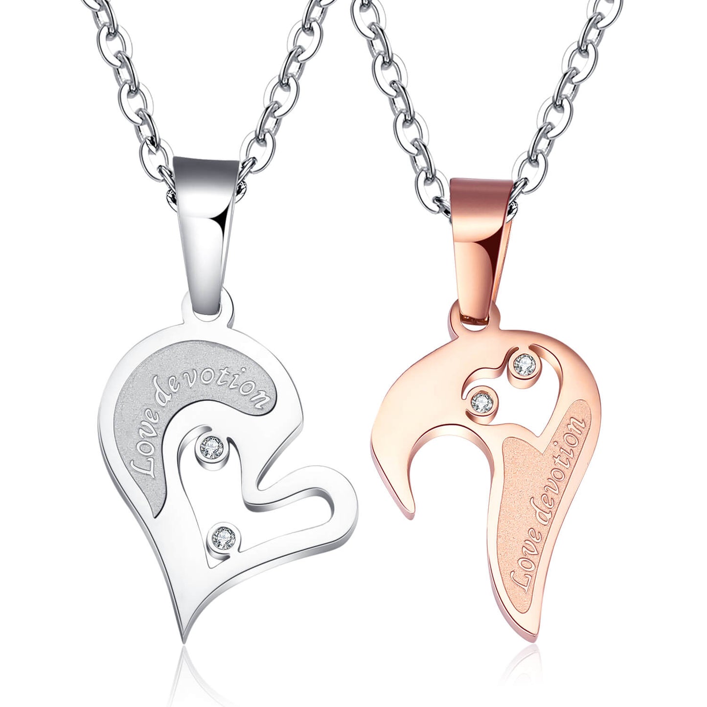 Matching Heart Couple Necklaces