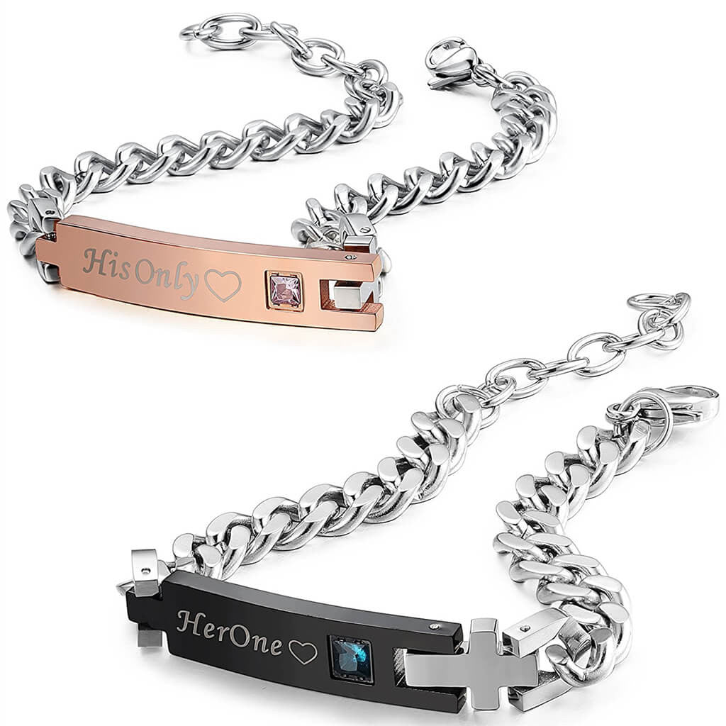 Her One & His Only Bracelets For Couples