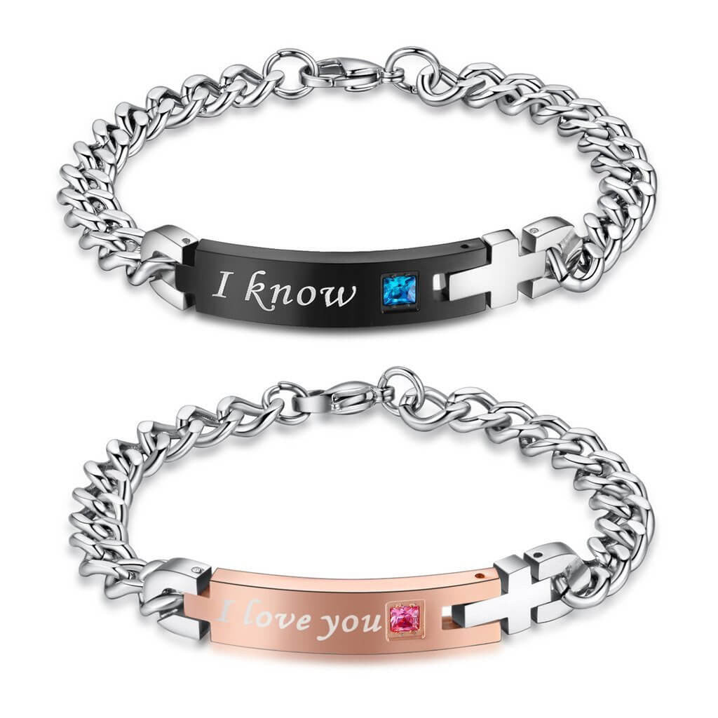 I KNOW & I LOVE YOU Bracelets for Couple