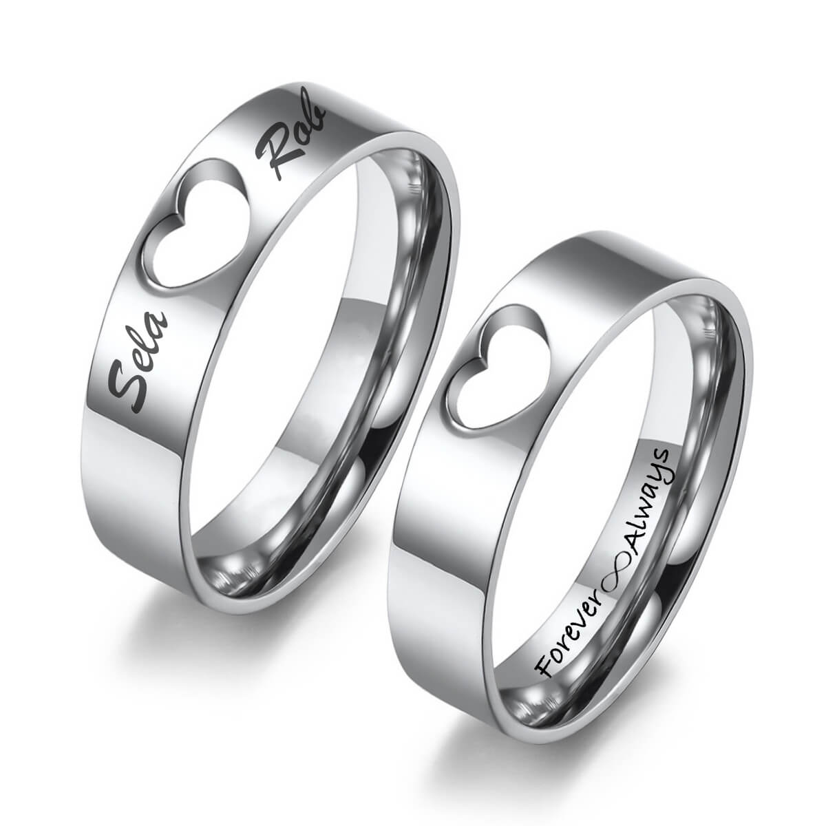 Couple Engravable Promise Rings