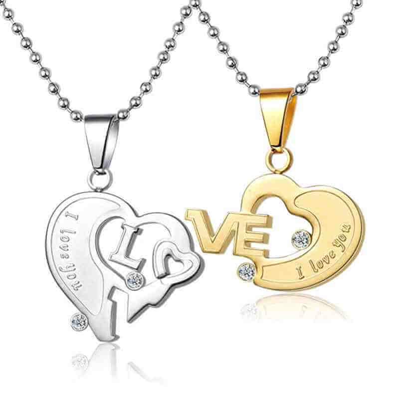 1 Pair Couple Matching Necklaces Heart Matching Necklaces Projection  Necklace Gift