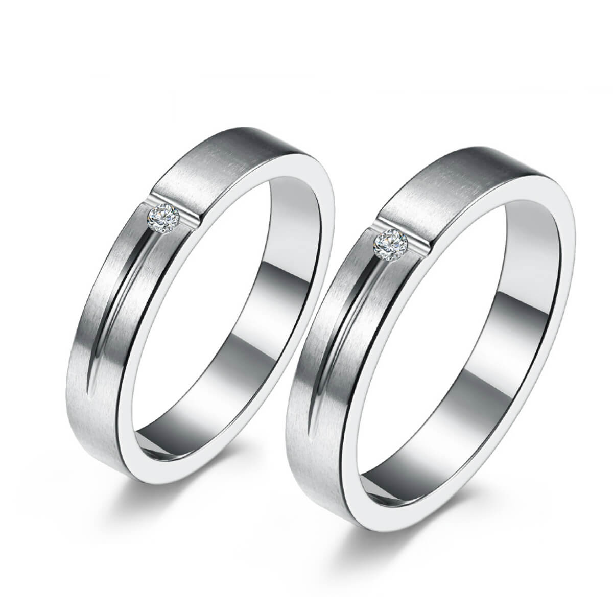 Unisex Promise Rings for Couples Wedding Bands Set GardeniaJewel