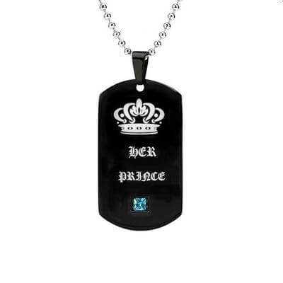 His Princess Her Prince Engraved Necklace