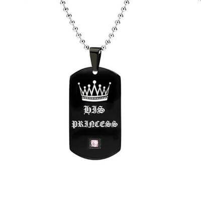 His Princess Her Prince Engraved Necklace