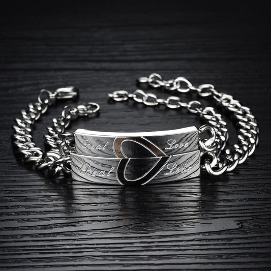 Matching Heart Bracelets for Couples