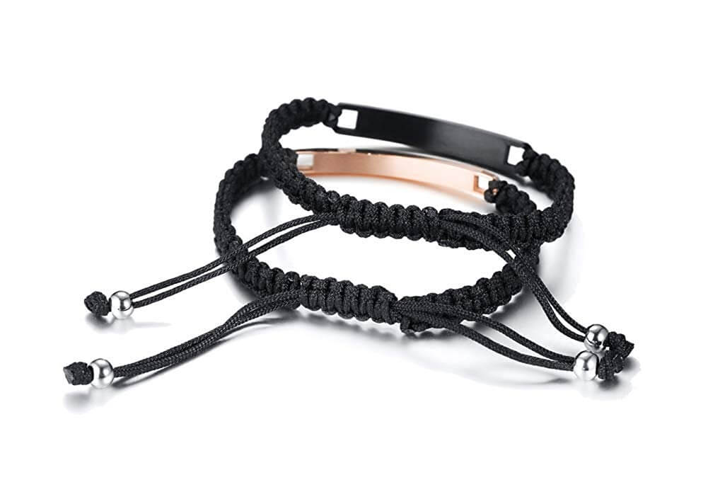 Matching Heart Beat ECG Promise Bracelets