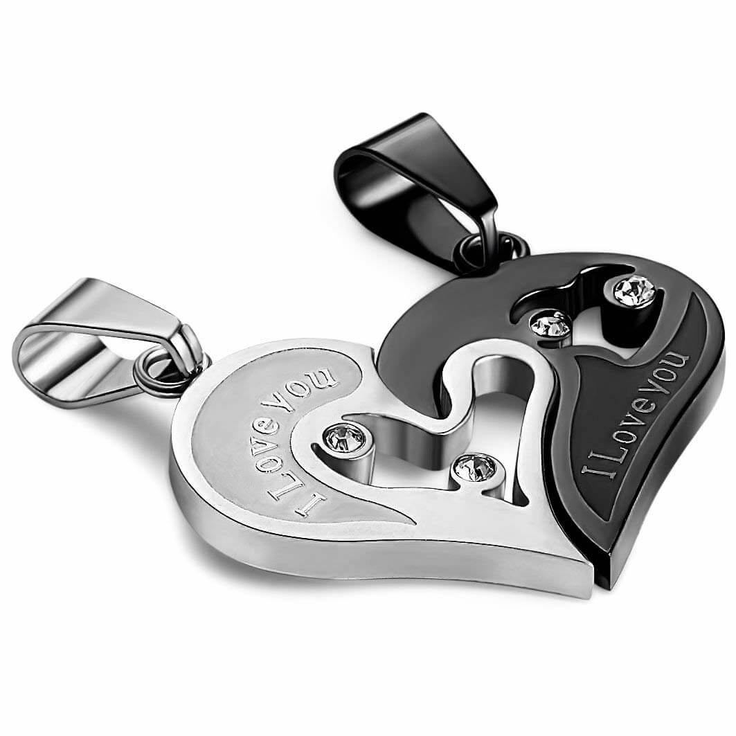 "I Love You" Heart Couple Necklaces (Set)