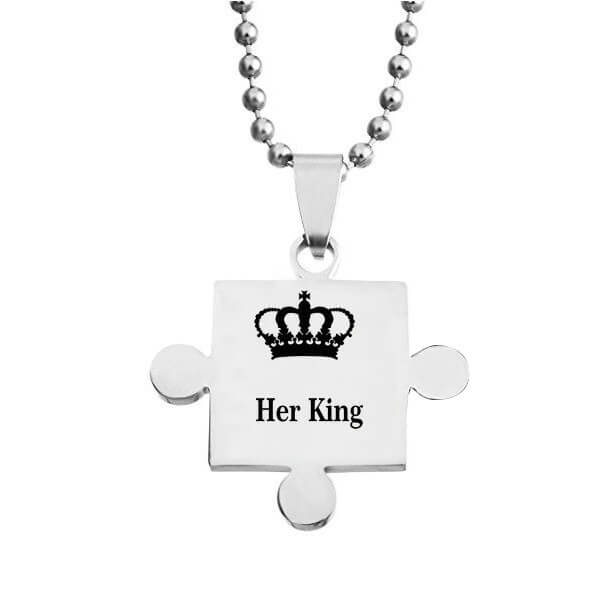 Her King His Queen Puzzle Pendant