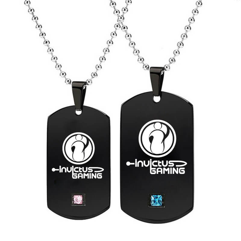 Titanium Black Tag Necklaces