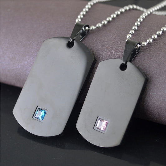 Engraved Tag Necklaces for Couple