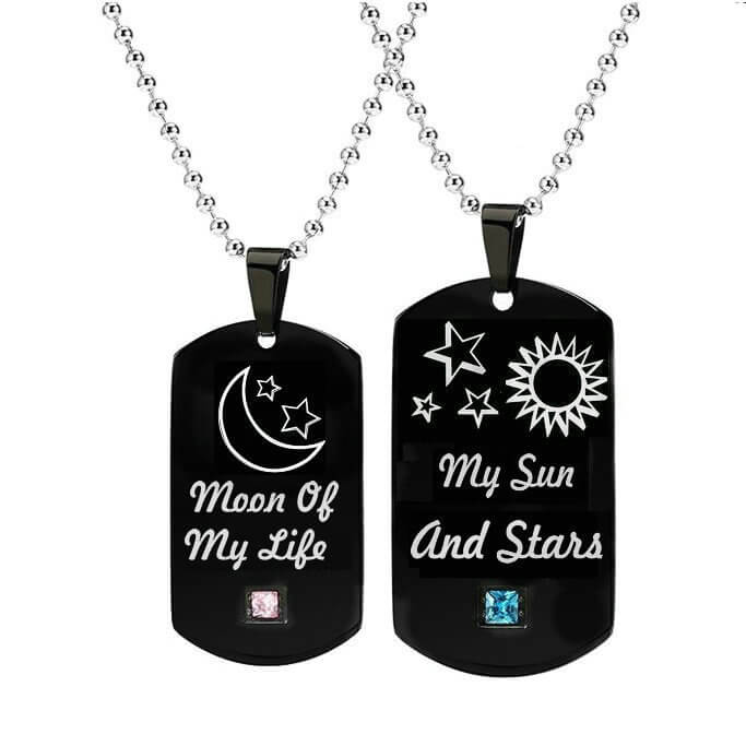Black Matching Couple Necklaces