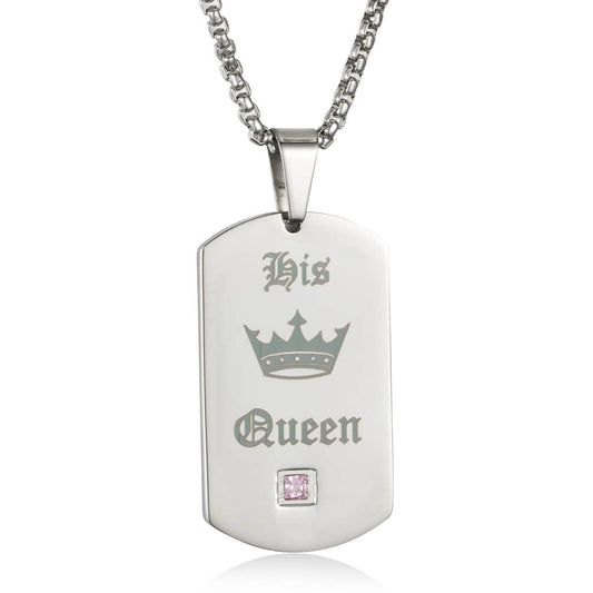 Her King His Queen Necklaces Engraved