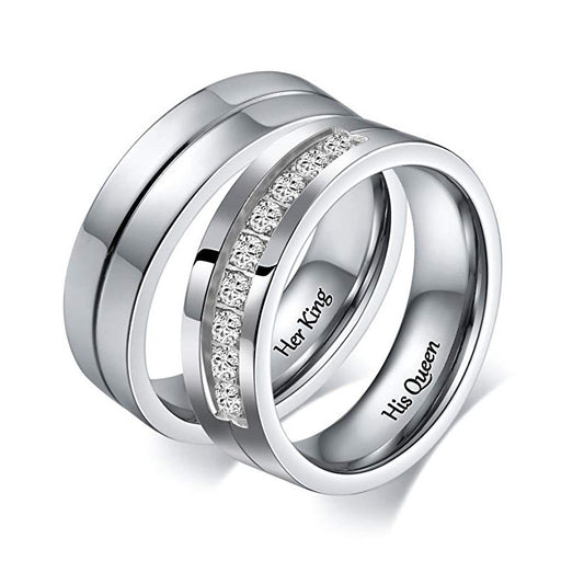 His Queen Her King Couple Promise Rings