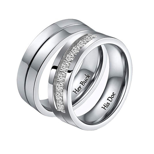 Her Buck His Doe Promise Ring Set