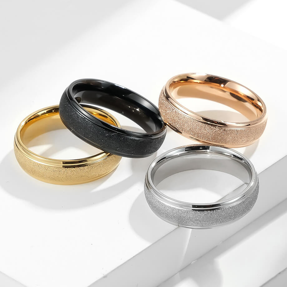 Frosted Shining Unisex Promise Rings
