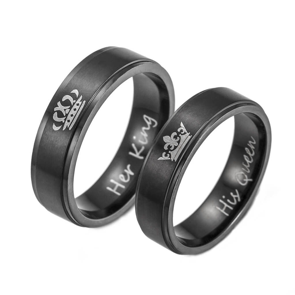 Her King His Queen Couple Rings