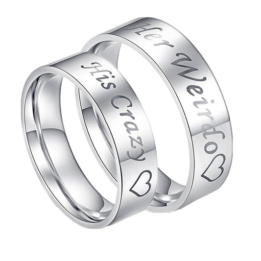 His Crazy & Her Weirdo Couple Rings