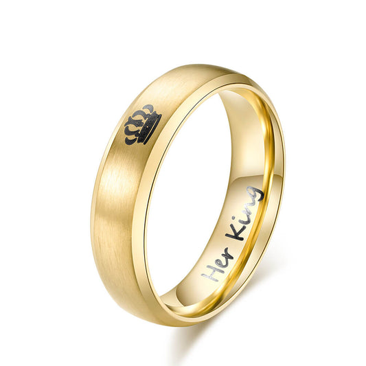 Crown Her King His Queen Couple Promise Rings