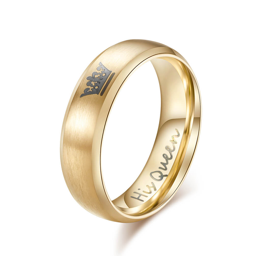 Crown Her King His Queen Couple Promise Rings