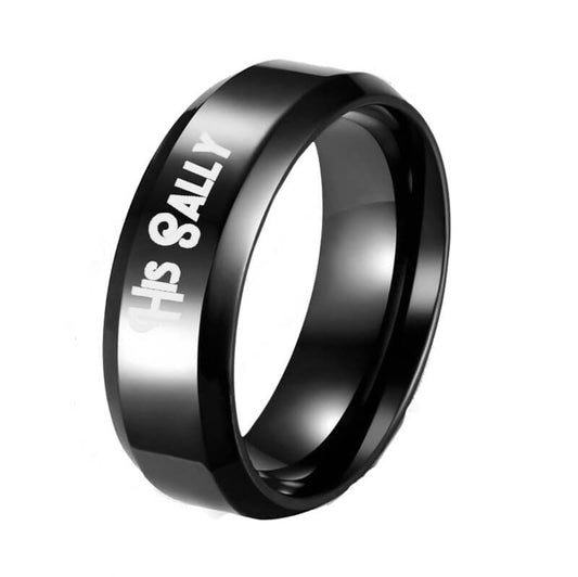His Sally and Her Jack Black Promise Rings