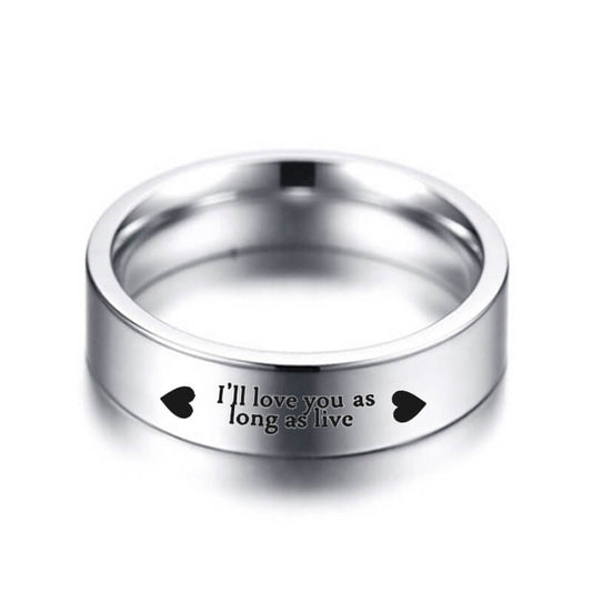 i'll love you as long as live Promise Rings for Couples
