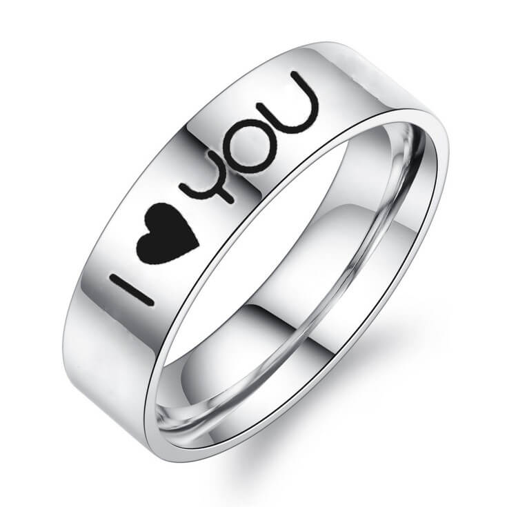 I LOVE YOU Promise Rings for Couples