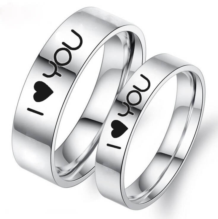 I LOVE YOU Promise Rings for Couples