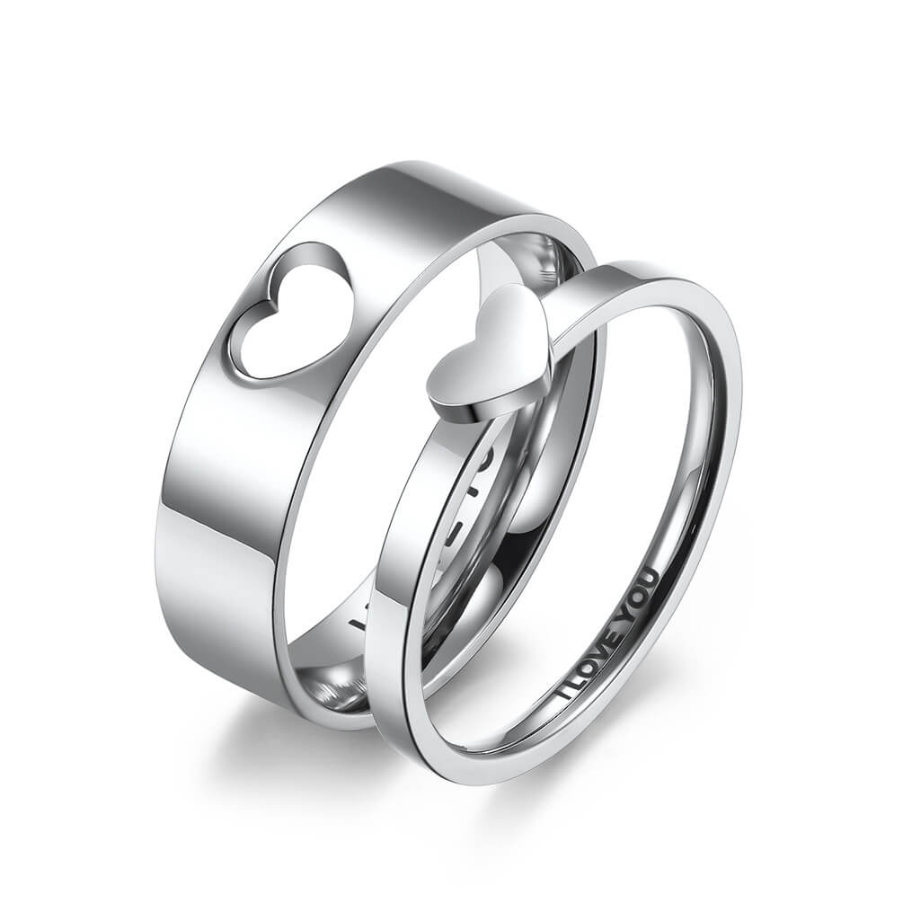Matching Heart Ring Set I LOVE YOU