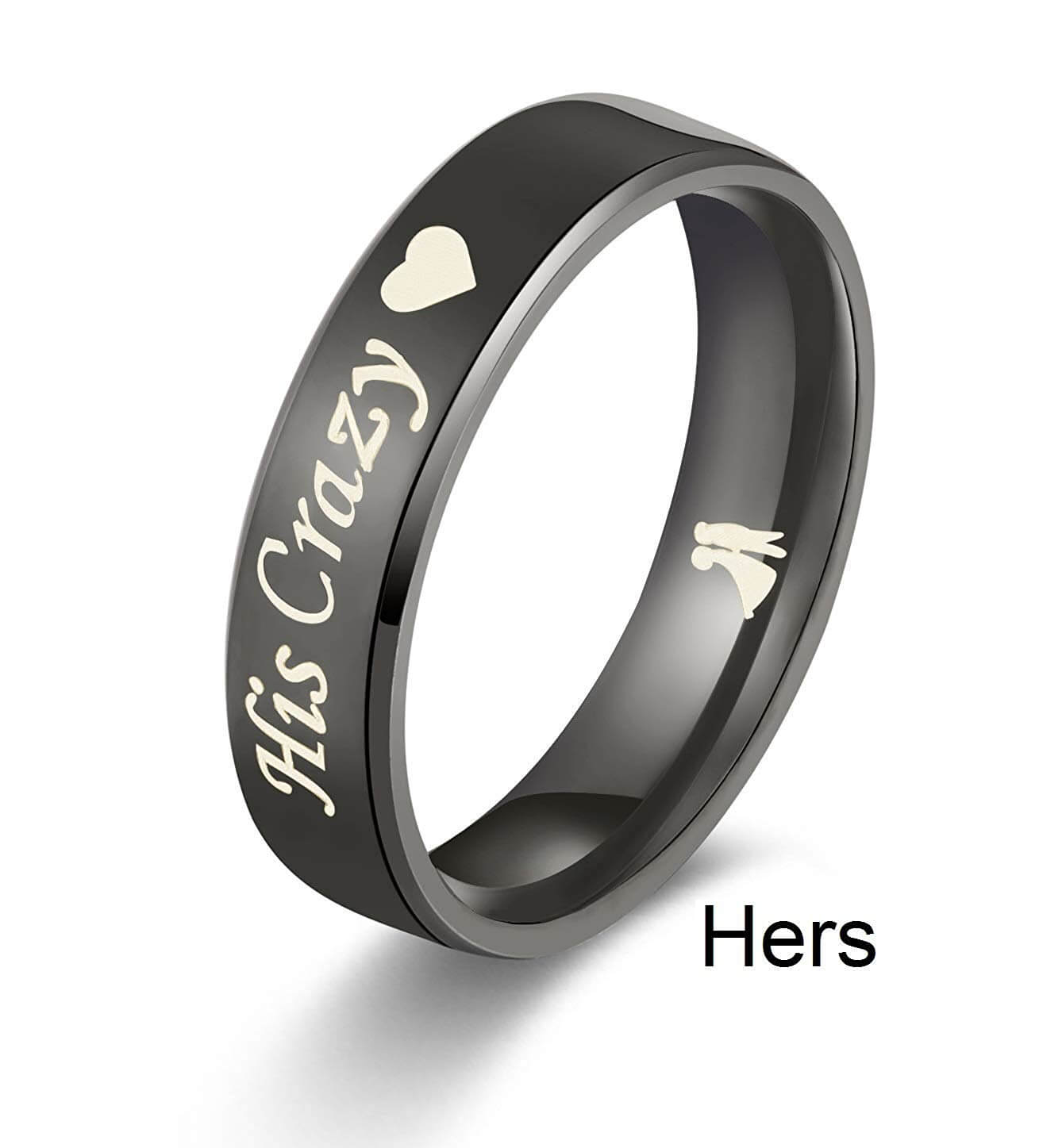 His Crazy Her Weirdo Couple Ring