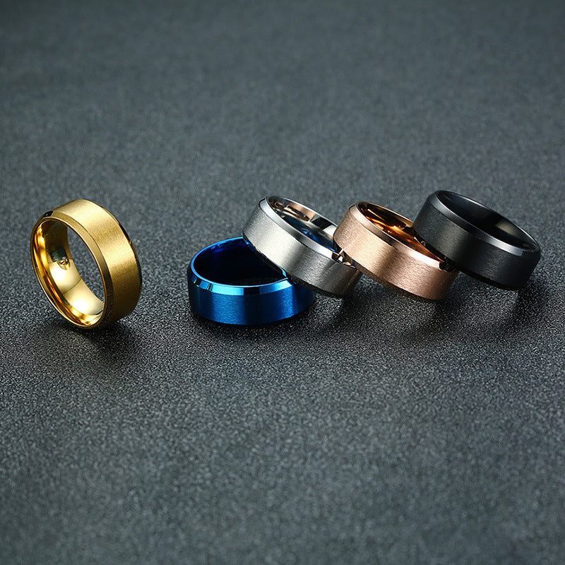 8mm Men Engraved Rings
