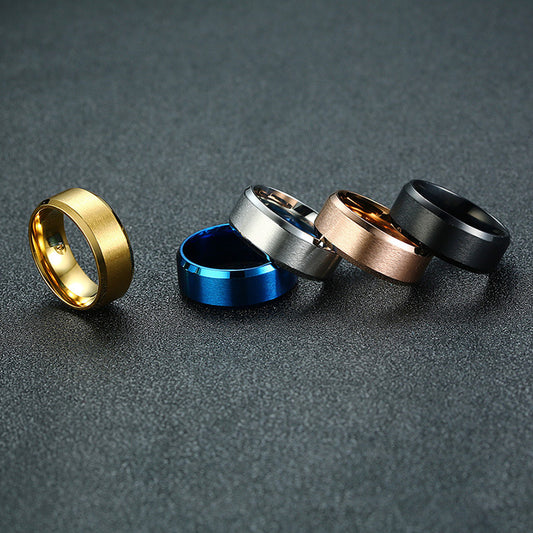 8mm Men Engraved Rings