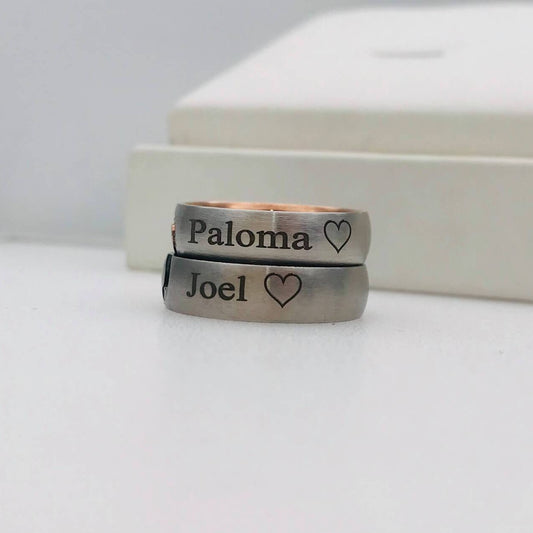 Engraved Promise Ring Set