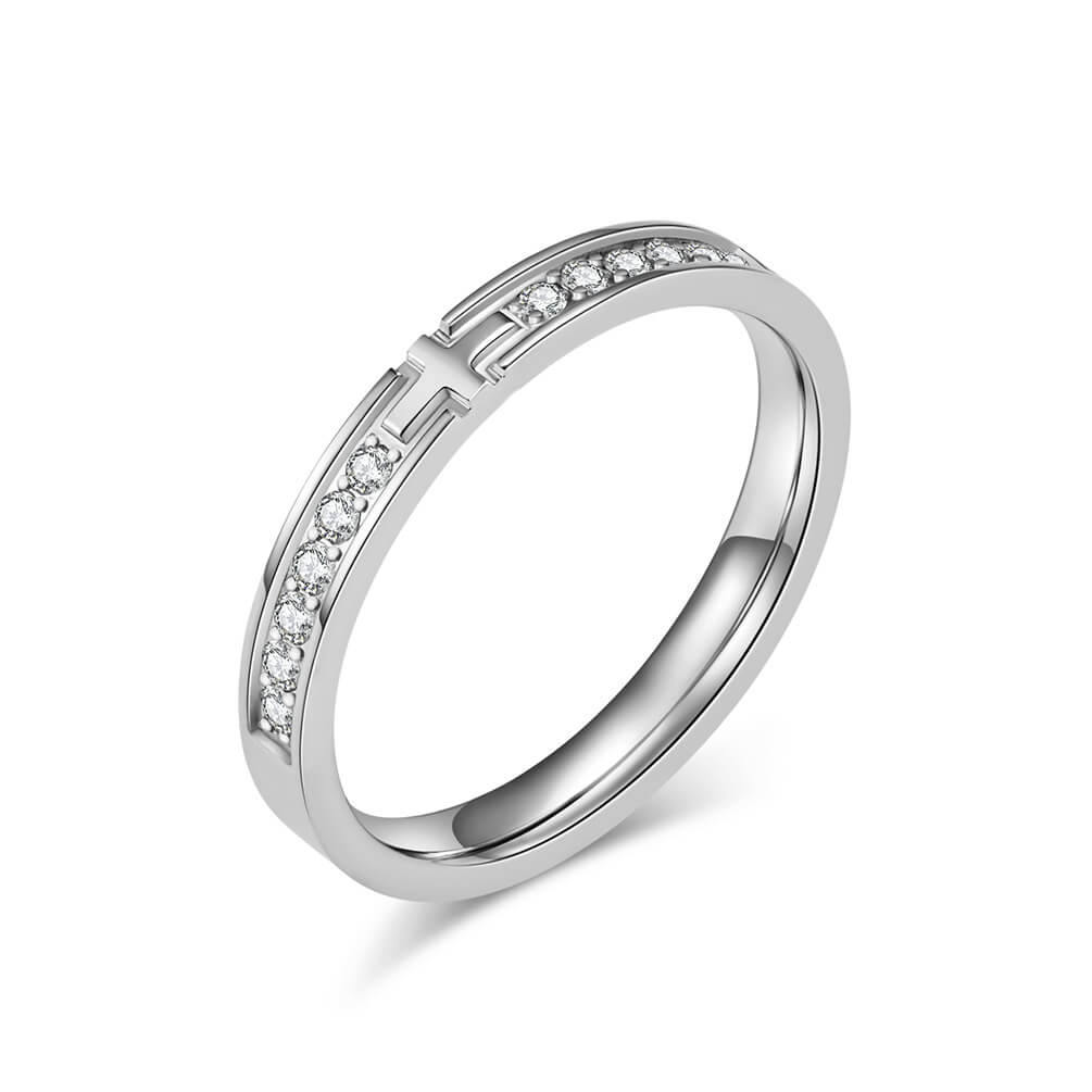 Grace Cross Personalized Ring