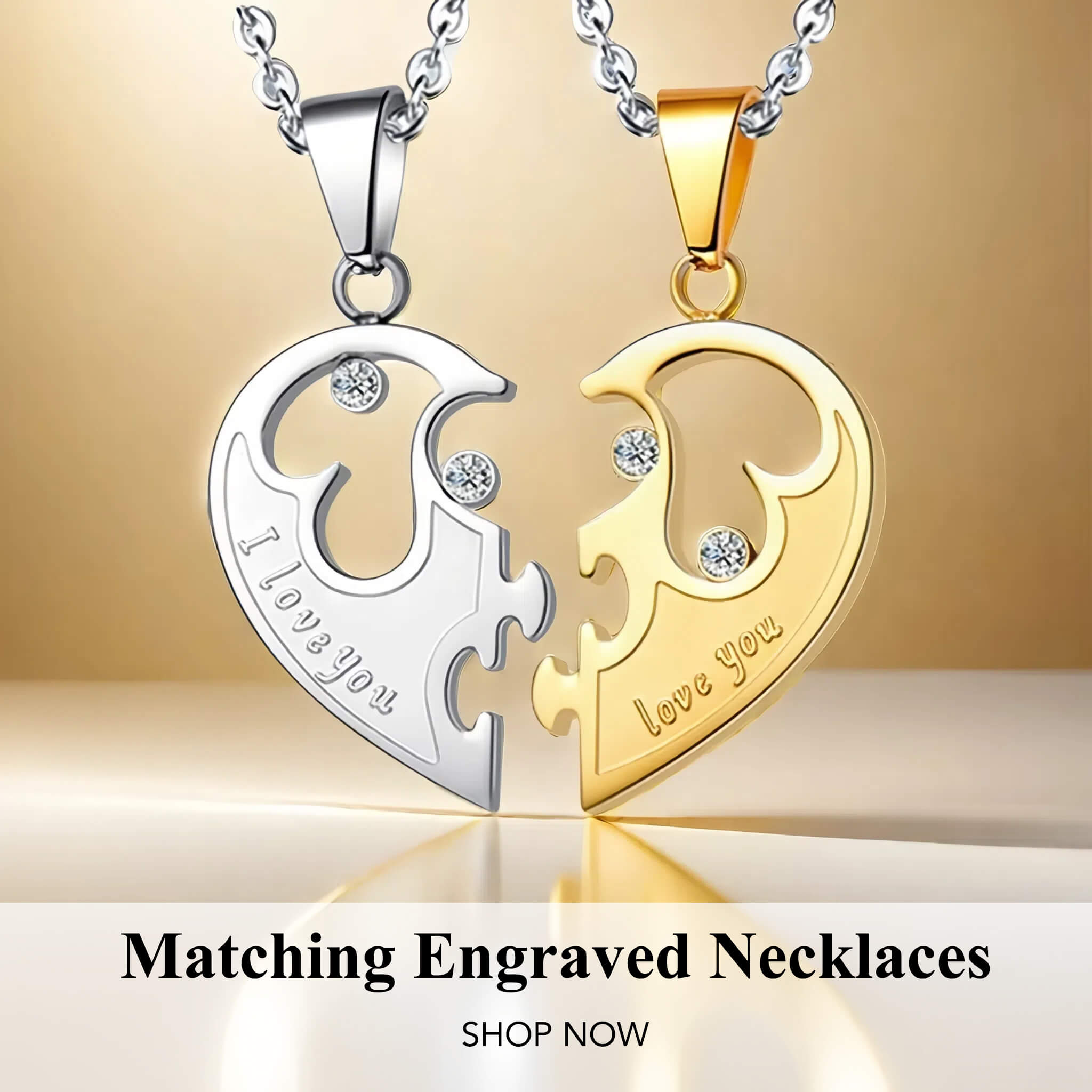 Matching Chain Couple Necklaces - Personalized His & Hers Matching Necklaces ...