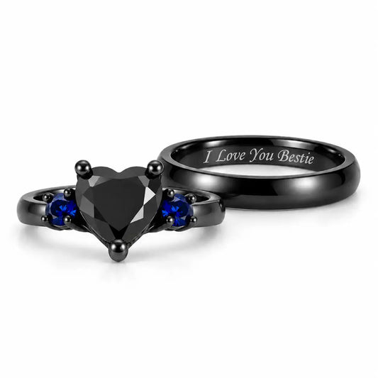 Black Promise Ring Set