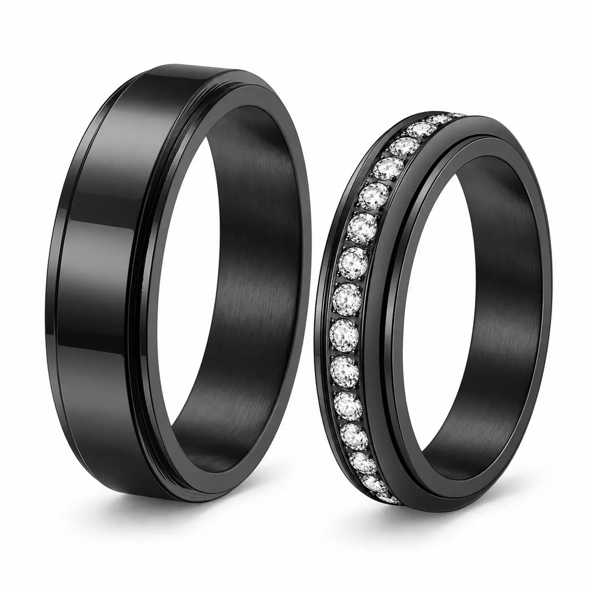 Spinner Couple Rings Fidget Band