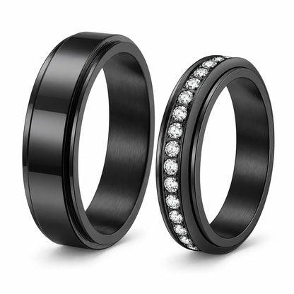Spinner Couple Rings Fidget Band
