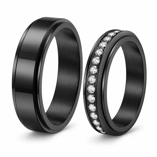 Spinner Couple Rings Fidget Band